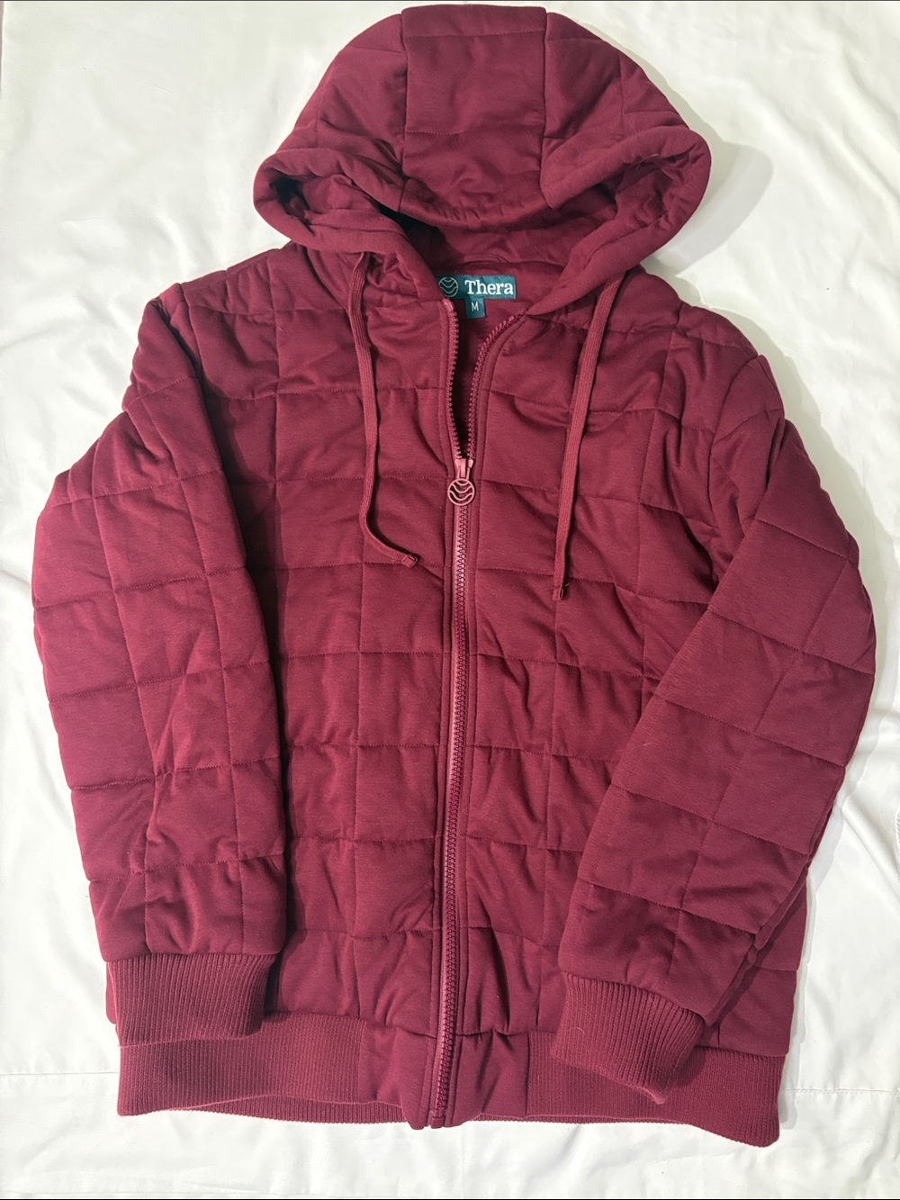 Blissful Burgundy Cozy Fleece Medium 10lb Weighted Therahoodie Grounding Hug 🫂